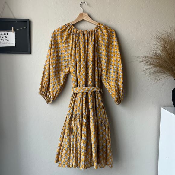 Emerson Fry Dress Clemence Block Print Organic Cotton Belted Mini Dress Size XS - Picture 8 of 8